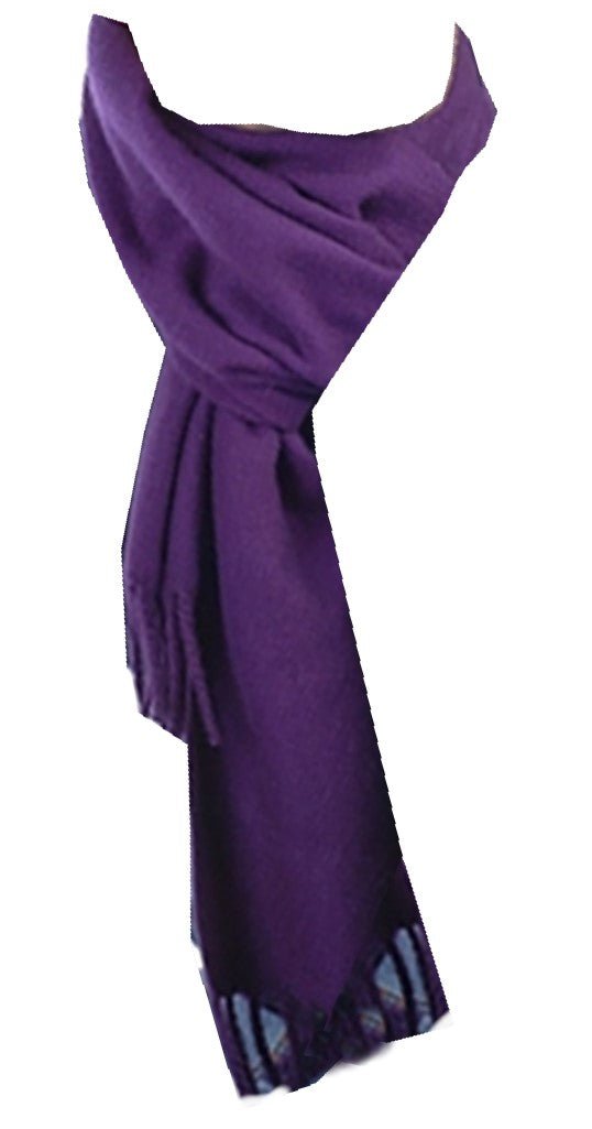 Balldiri 100% Kaschmir Schal 170 x 25 cm 4 - fädig - violett - Balldiri