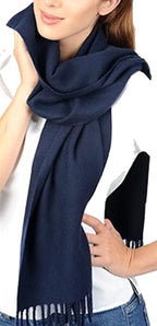 Balldiri 100% Kaschmir Schal 170 x 25 cm 4 - fädig - nachtblau - Balldiri