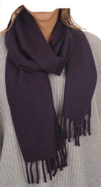 Balldiri 100% Kaschmir Schal 170 x 25 cm 4 - fädig - brombeere - Balldiri
