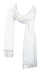 Balldiri 100% Kaschmir Schal 170 x 25 cm 4 - fädig - weiß - Balldiri