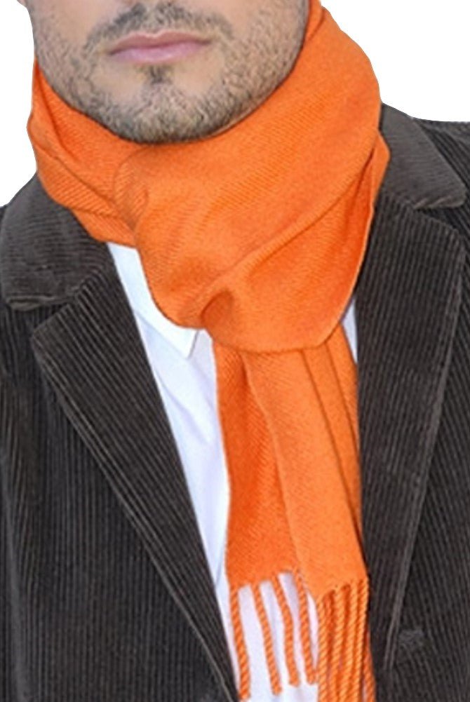 Balldiri 100% Kaschmir Schal 170 x 25 cm 4 - fädig - orange - Balldiri