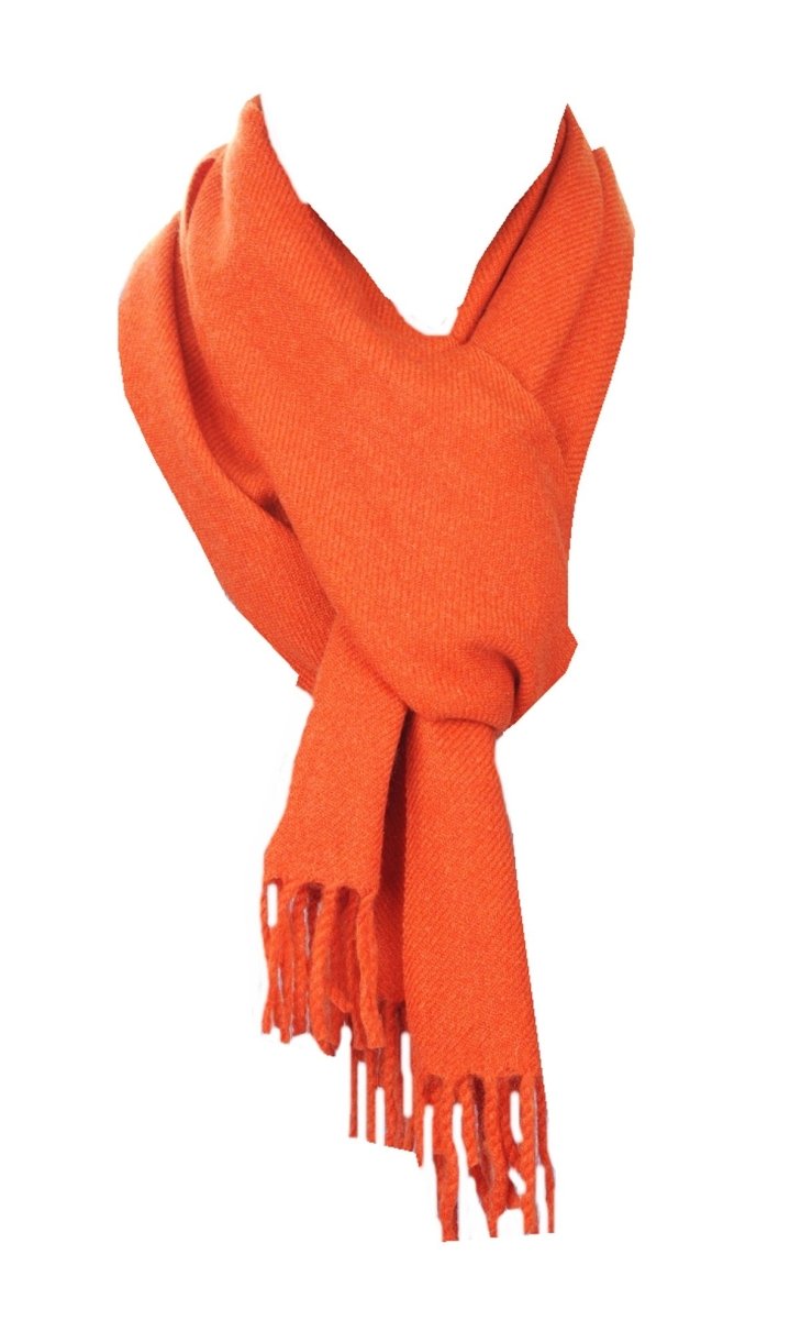 Balldiri 100% Kaschmir Schal 170 x 25 cm 4 - fädig - paprika - Balldiri