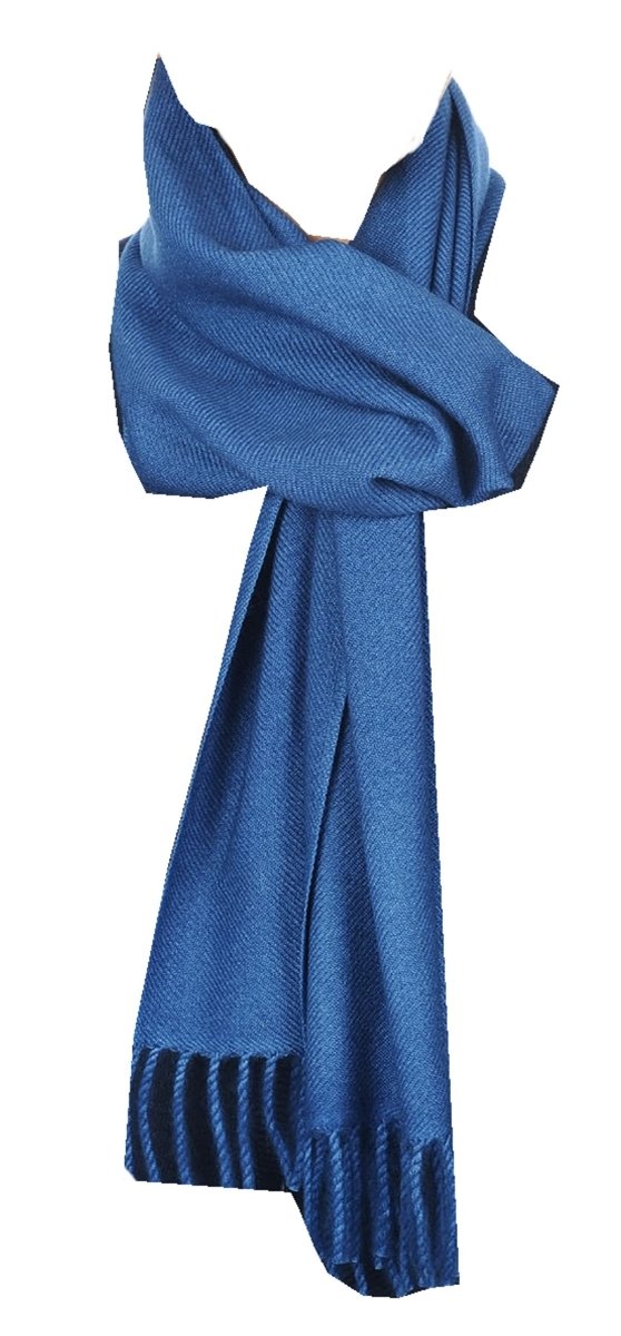 Balldiri 100% Kaschmir Schal 170 x 25 cm 4 - fädig - preussischblau - Balldiri