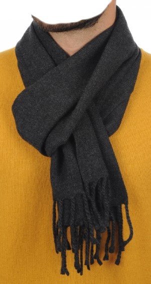 Balldiri 100% Kaschmir Schal 170 x 25 cm 4 - fädig - anthrazit meliert - Balldiri