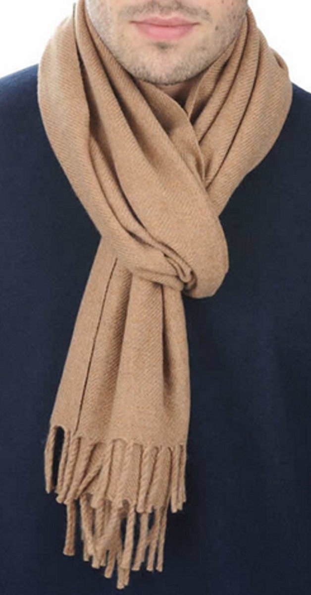 Balldiri 100% Kaschmir Schal 170 x 25 cm 4 - fädig - camel meliert - Balldiri