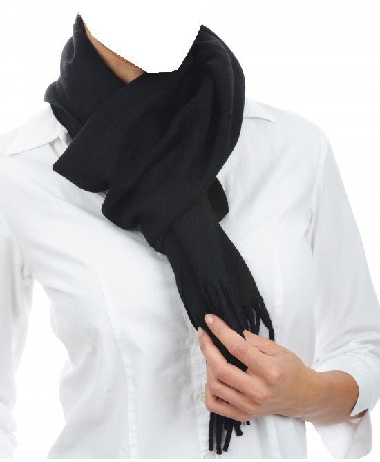 Balldiri 100% Kaschmir Schal 170 x 25 cm 4 - fädig - schwarz - Balldiri