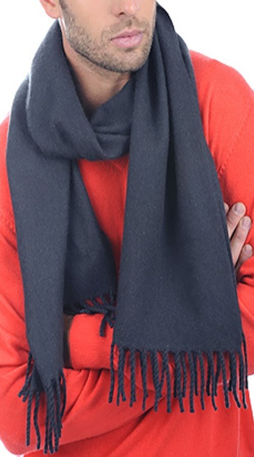 Balldiri 100% Kaschmir Schal 200 x 35 cm 4 - fädig - anthrazit - Balldiri