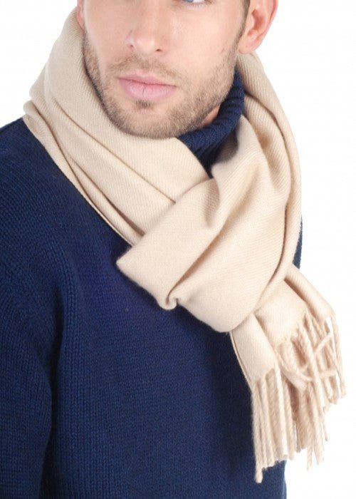Balldiri 100% Kaschmir Schal 200 x 35 cm 4 - fädig - beige - Balldiri