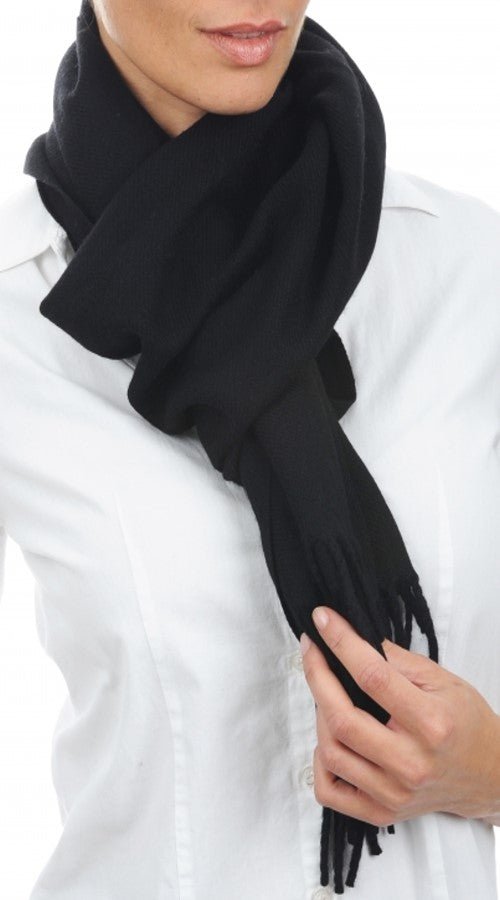 Balldiri 100% Kaschmir Schal 200 x 35 cm 4 - fädig - schwarz - Balldiri