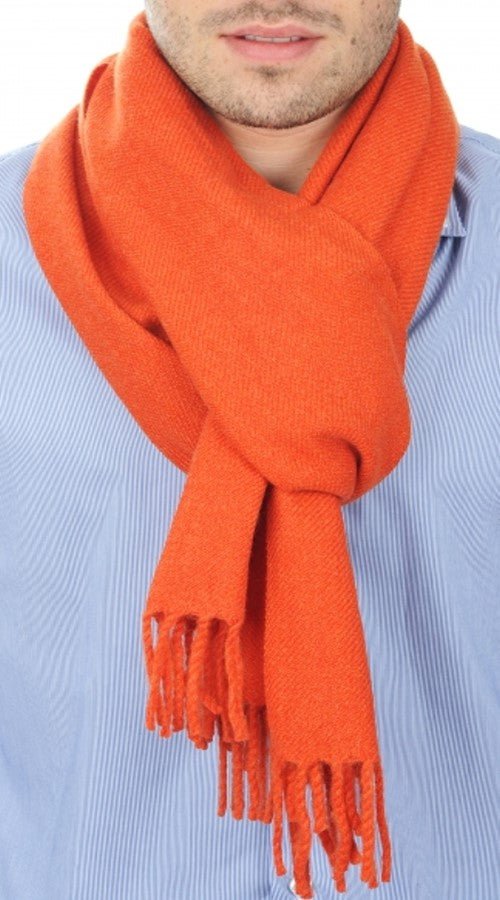 Balldiri 100% Kaschmir Schal 200 x 35 cm 4 - fädig - paprika - Balldiri