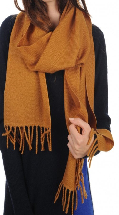 Balldiri 100% Kaschmir Schal 200 x 35 cm 4 - fädig - erdnussbutter - Balldiri