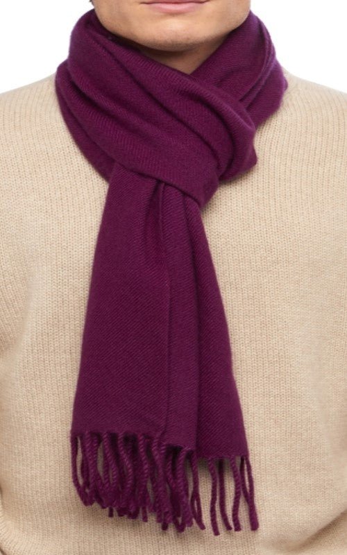 Balldiri 100% Kaschmir Schal 200 x 35 cm 4 - fädig - violett - Balldiri