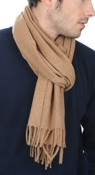 Balldiri 100% Kaschmir Schal 200 x 35 cm 4 - fädig - camel meliert - Balldiri