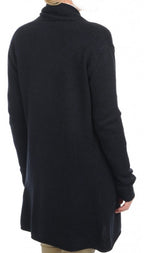 Balldiri 100% Kaschmir Schalkragenjacke Damen 4 - fädig für ultimativen Komfort - blauschwarz - Balldiri