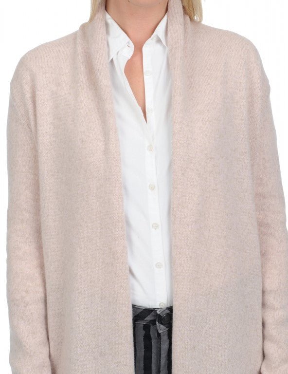 Balldiri 100% Kaschmir Schalkragenjacke Damen 4 - fädig für ultimativen Komfort - zartrosa - Balldiri