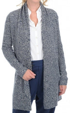 Balldiri 100% Kaschmir Schalkragenjacke Damen 4 - fädig für ultimativen Komfort - grau meliert - Balldiri