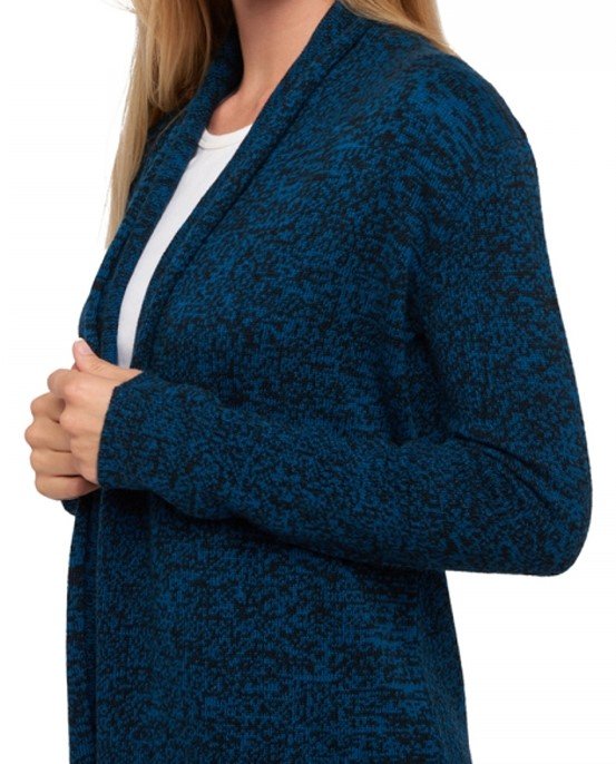 Balldiri 100% Kaschmir Schalkragenjacke Damen 4 - fädig für ultimativen Komfort - leuchtendes blau meliert - Balldiri