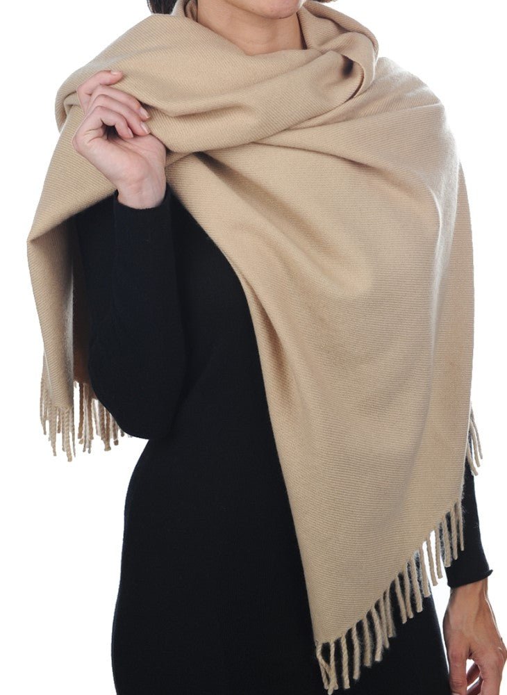 Balldiri 100% Kaschmir Stola Schal 200 x 90 cm 4 - fädig für ultimativen Komfort - beige - Balldiri