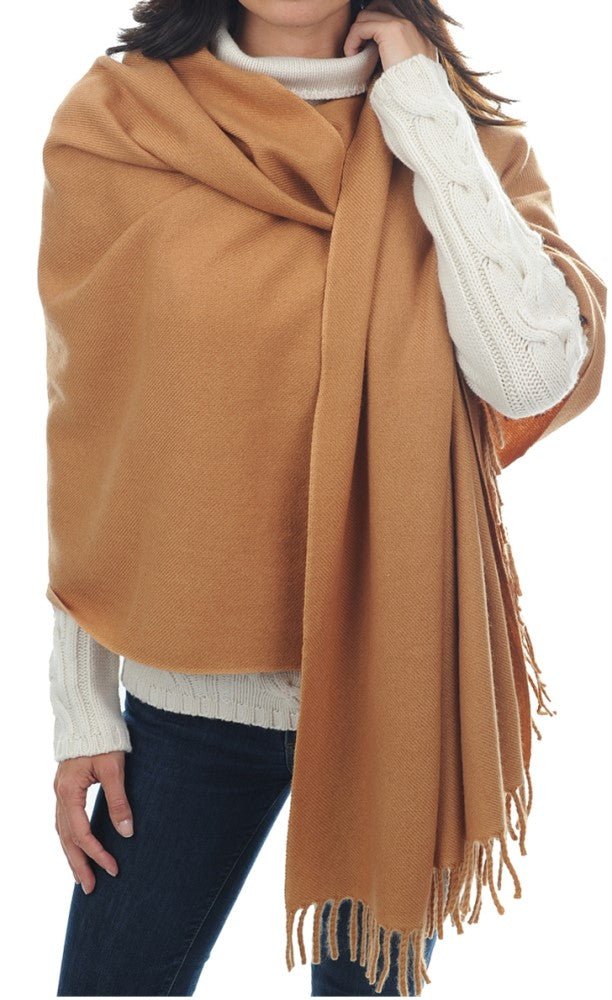 Balldiri 100% Kaschmir Stola Schal 200 x 90 cm 4 - fädig für ultimativen Komfort - camel - Balldiri