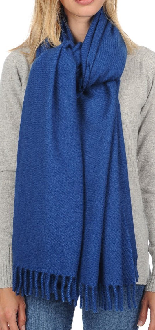 Balldiri 100% Kaschmir Stola Schal 200 x 90 cm 4 - fädig für ultimativen Komfort - preussischblau - Balldiri