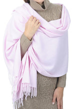 Balldiri 100% Kaschmir Stola Schal 200 x 90 cm 4 - fädig für ultimativen Komfort - zartrosa - Balldiri