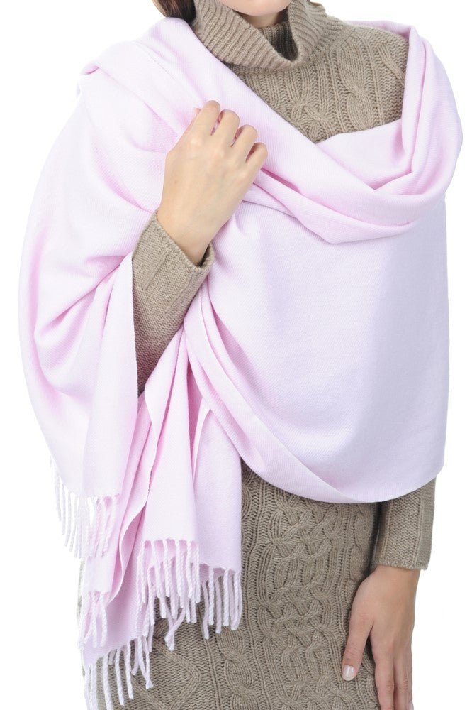 Balldiri 100% Kaschmir Stola Schal 200 x 90 cm 4 - fädig für ultimativen Komfort - zartrosa - Balldiri