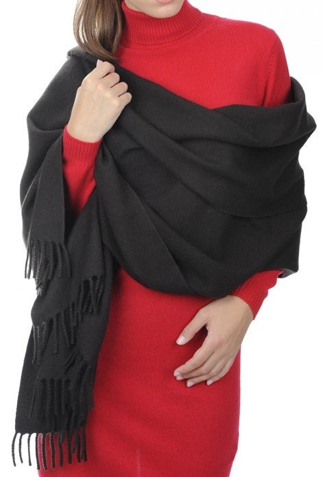Balldiri 100% Kaschmir Stola Schal 200 x 90 cm 4 - fädig für ultimativen Komfort - schwarzbraun - Balldiri