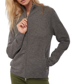 Balldiri 100% Kaschmir Strickjacke Damen 2 - fädig - graubraun meliert - Balldiri
