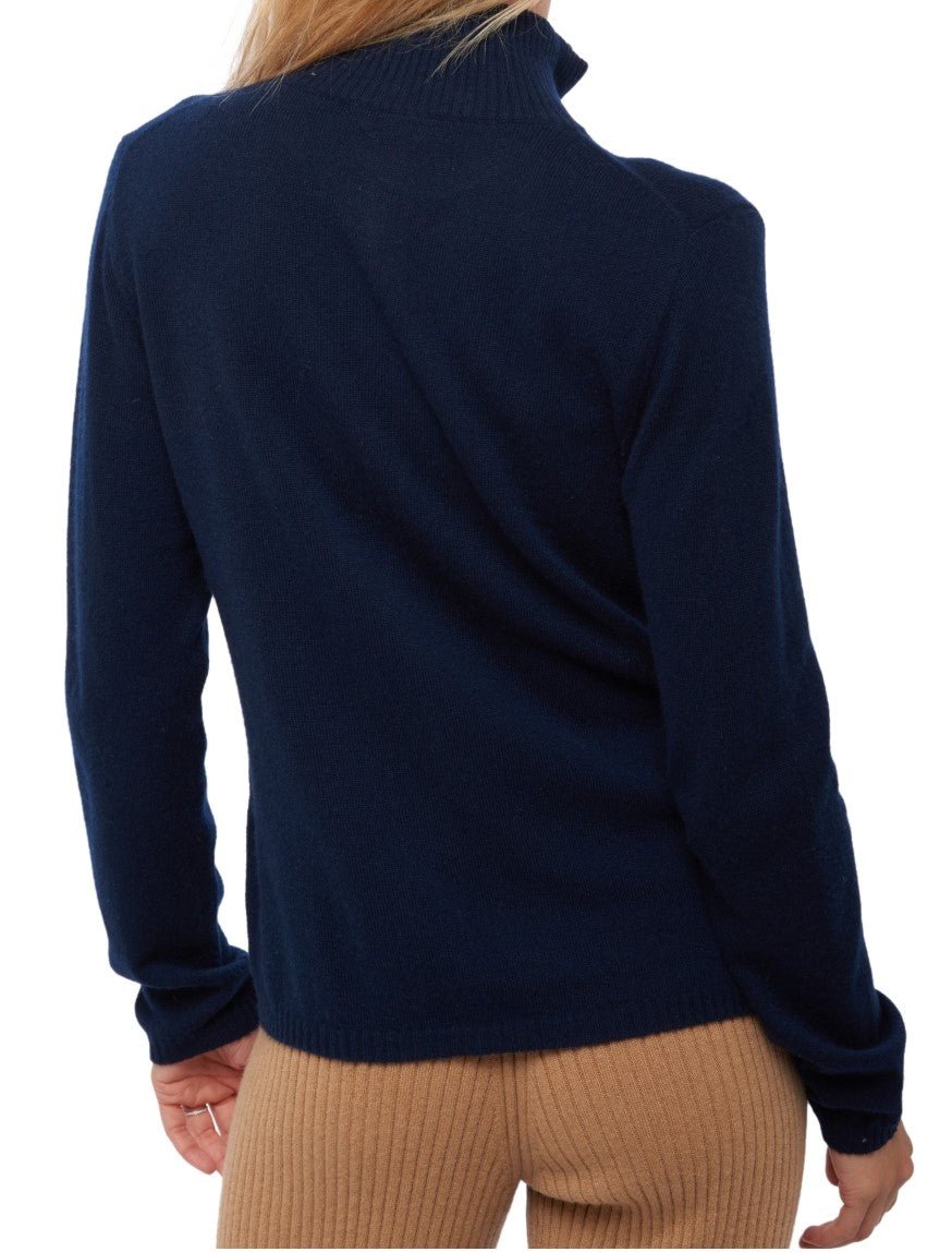 Balldiri 100% Kaschmir Strickjacke Damen 2 - fädig - nachtblau - Balldiri