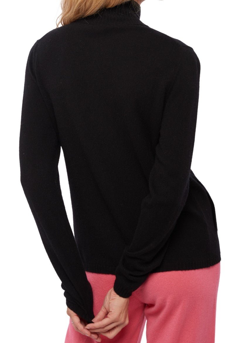 Balldiri 100% Kaschmir Strickjacke Damen 2 - fädig - schwarz - Balldiri