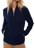 Balldiri 100% Kaschmir Strickjacke Damen 2 - fädig - nachtblau - Balldiri