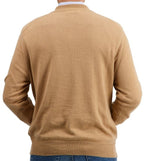 Balldiri 100% Kaschmir Strickjacke Herren Rundhals 2 - fädig - camel - Balldiri