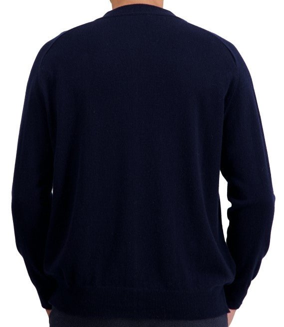 Balldiri 100% Kaschmir Strickjacke Herren Rundhals 2 - fädig - nachtblau - Balldiri