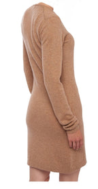 Balldiri 100% Kaschmir V - Kleid Damen mit Knöpfen - 2 - fädig für zeitlose Eleganz - anthrazit meliert - Balldiri