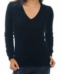 Balldiri 100% Kaschmir V - Pullover Damen 4 - fädig für stilvolle Eleganz - nachtblau - Balldiri