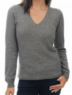 Balldiri 100% Kaschmir V - Pullover Damen 4 - fädig für stilvolle Eleganz - manor blau - Balldiri