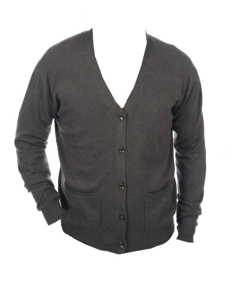 Balldiri 100% Kaschmir V - Strickjacke Herren 2 - fädig - anthrazit - Balldiri