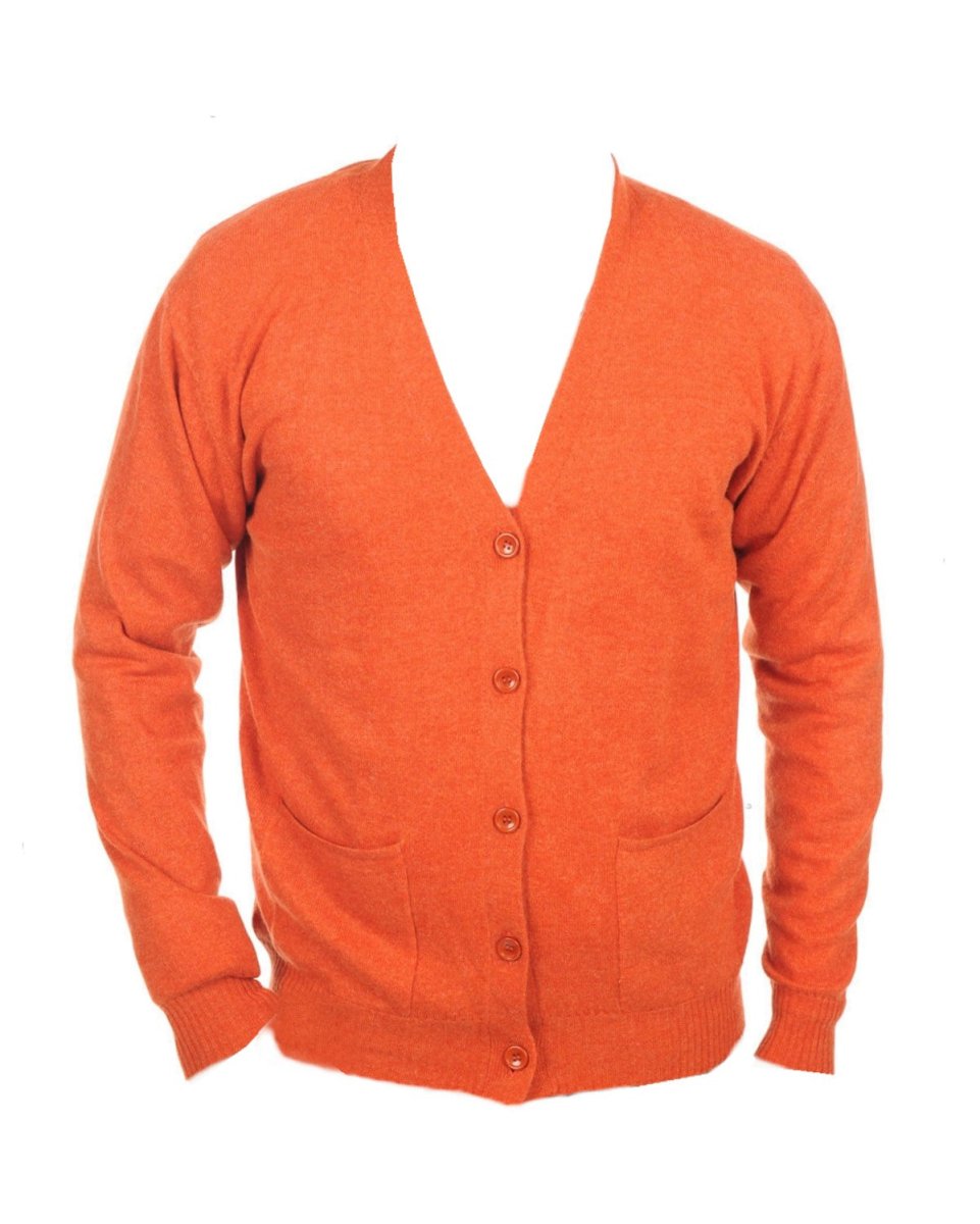 Balldiri 100% Kaschmir V - Strickjacke Herren 2 - fädig - paprika - Balldiri