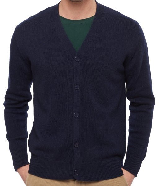Balldiri 100% Kaschmir V - Strickjacke Herren 4 - fädig - nachtblau - Balldiri