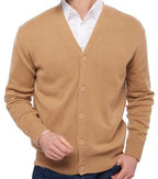 Balldiri 100% Kaschmir V - Strickjacke Herren 4 - fädig - camel - Balldiri