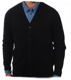 Balldiri 100% Kaschmir V - Strickjacke Herren 4 - fädig - schwarz - Balldiri