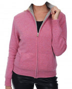 Balldiri 100% Kaschmir Wendejacke Damen 4 - fädig - Stilvoll und Vielseitig - hellgrau / rosa - Balldiri