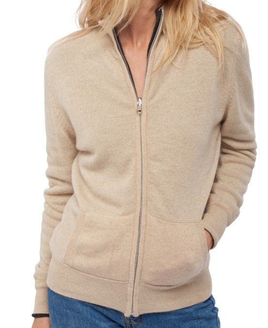 Balldiri 100% Kaschmir Wendejacke Damen 4 - fädig - Stilvoll und Vielseitig - nachtblau / rot - Balldiri