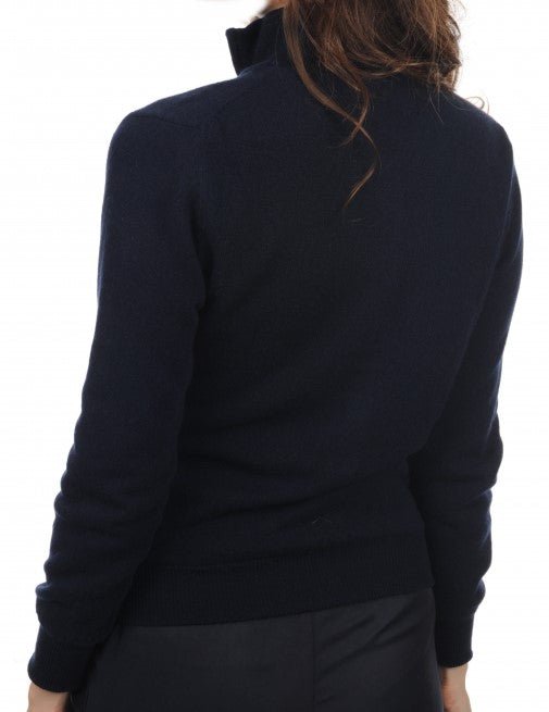 Balldiri 100% Kaschmir Wendejacke Damen 4 - fädig - Stilvoll und Vielseitig - nachtblau / rot - Balldiri