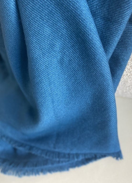 Balldiri 100% Kaschmirdecke 180 x 220 cm – Luxuriöse 6 - fädige Kaschmirdecke 180x220 cm - leuchtendes blau - Balldiri