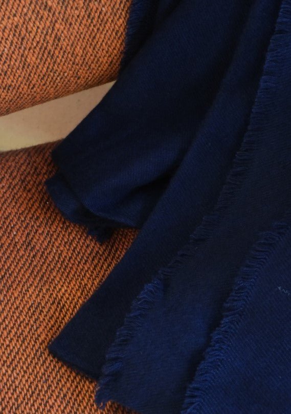 Balldiri 100% Kaschmirdecke 180 x 220 cm – Luxuriöse 6 - fädige Kaschmirdecke 180x220 cm - leuchtendes blau - Balldiri