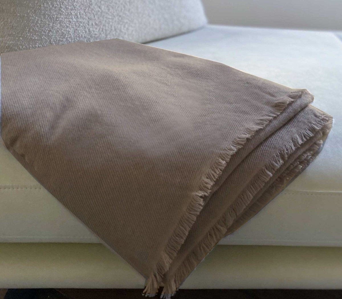 Balldiri 100% Kaschmirdecke 180 x 220 cm – Luxuriöse 6 - fädige Kaschmirdecke 180x220 cm - naturbraun - Balldiri