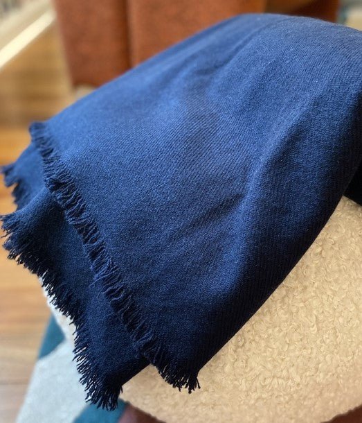 Balldiri 100% Kaschmirdecke 180 x 220 cm – Luxuriöse 6 - fädige Kaschmirdecke 180x220 cm - leuchtendes blau - Balldiri