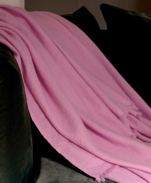 Balldiri 100% Kaschmirdecke 220 x 220 cm 6 - fädig - rosa - Balldiri