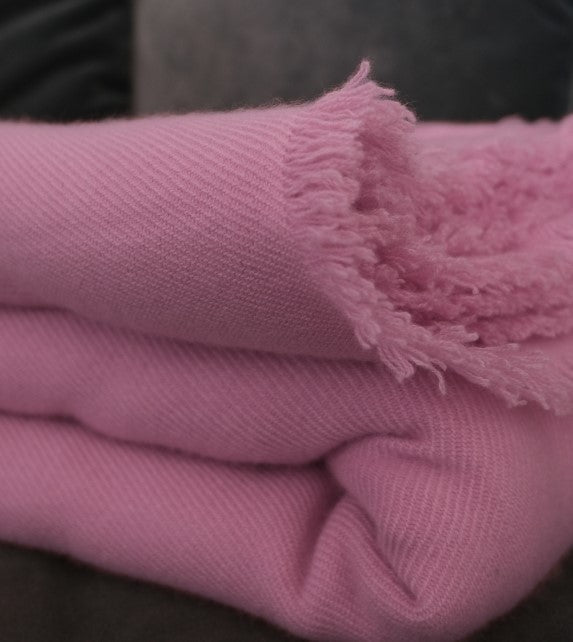 Balldiri 100% Kaschmirdecke 220 x 220 cm 6 - fädig - rosa - Balldiri